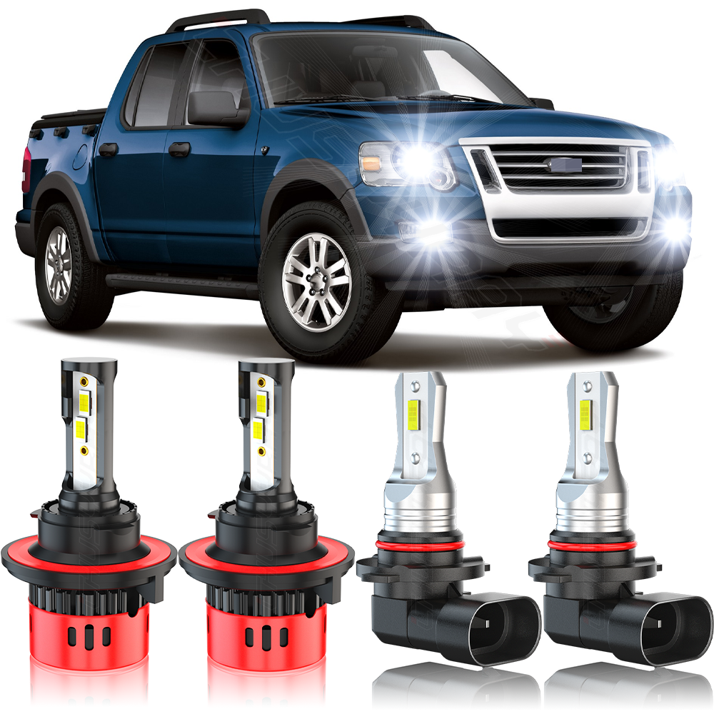 4x For Ford Explorer Sport Trac 2007-2010 LED Headlights Fog Light