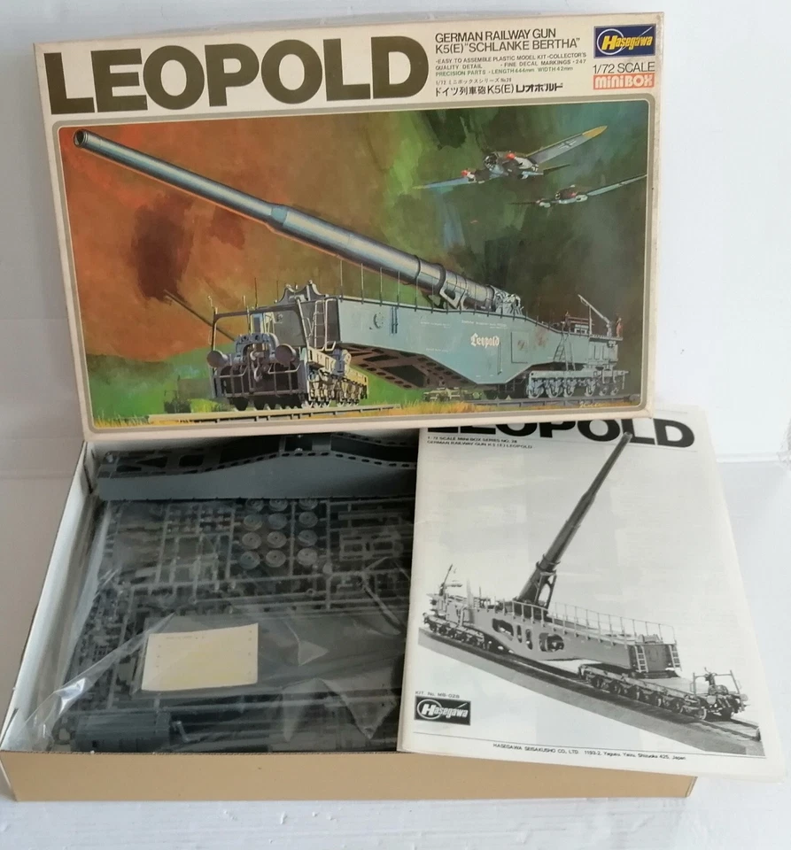 HASEGAWA 1/72 RAILWAY GUN LEOPOLD NO.28 KIT MONTAGGIO - Immagine 2 di 2
