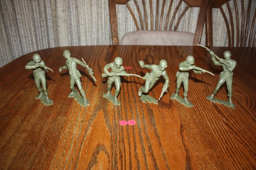 Set of Six Vintage Marx Six-Inch American Army WWII Soldiers - MPC