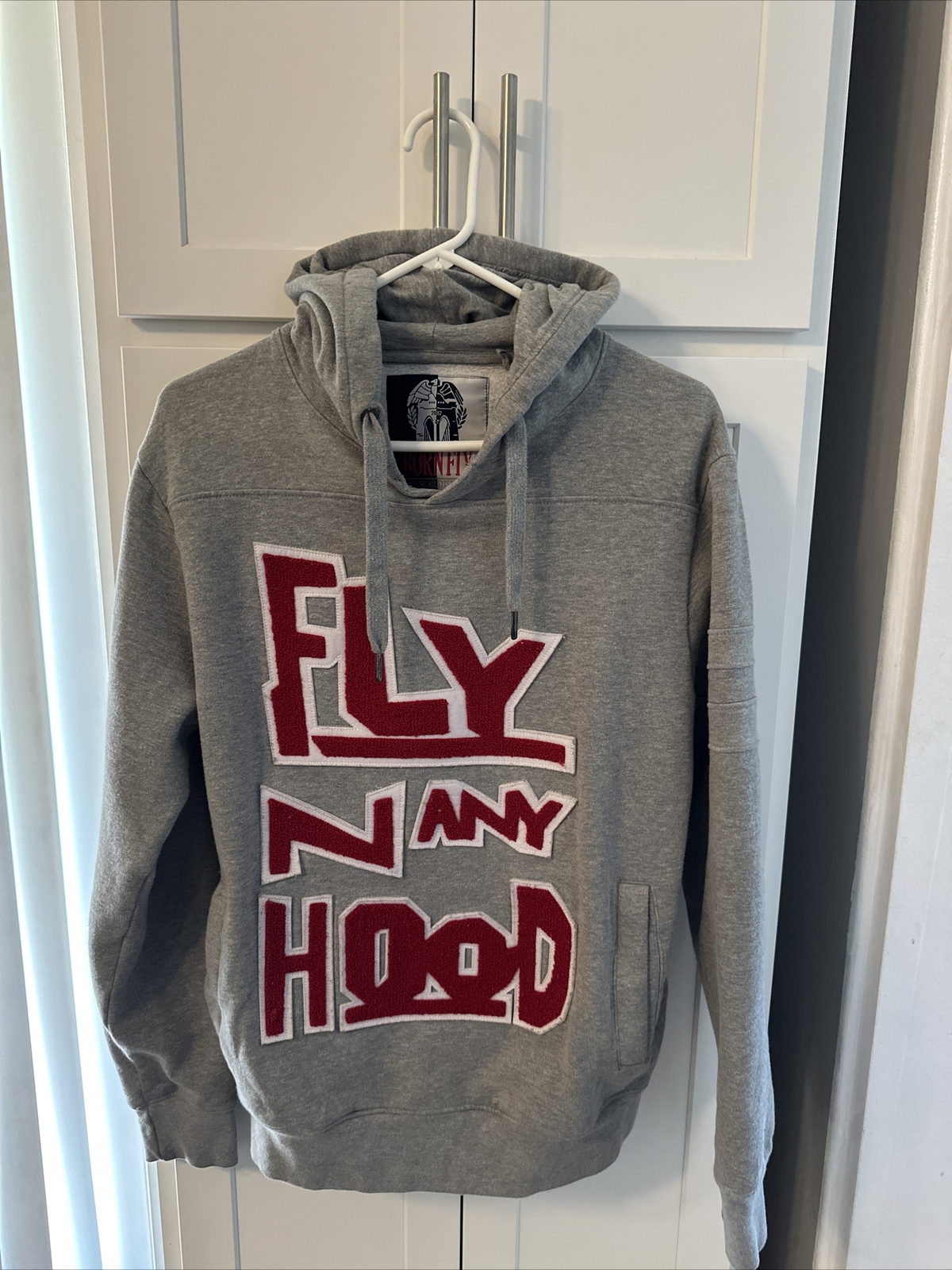 BORNFLY Hoodie Size Medium Patch/embroidered - image 1