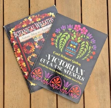 Botanical Wreaths Applique Quilting + 76' Victorian Stencils VTG Lot of 2 Books