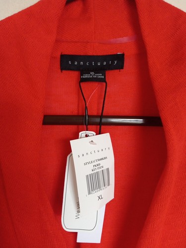 SANCTUARY Women's Long Sleeve V Neck Top Orange Size XL NEW - Picture 2 of 3