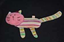 Peluche doudou chat semi plat ET RON ET RON PETIT PATAPON rose multicolore TTBE