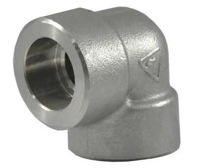 Stainless Steel Schedule 80, 304, Socket Connect, 1/4'' Pipe Size, Elbow 