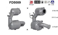 DPF Rußpartikelfilter Dieselpartikelfilter AS FD5089 Cordierit für MINI R60 R61