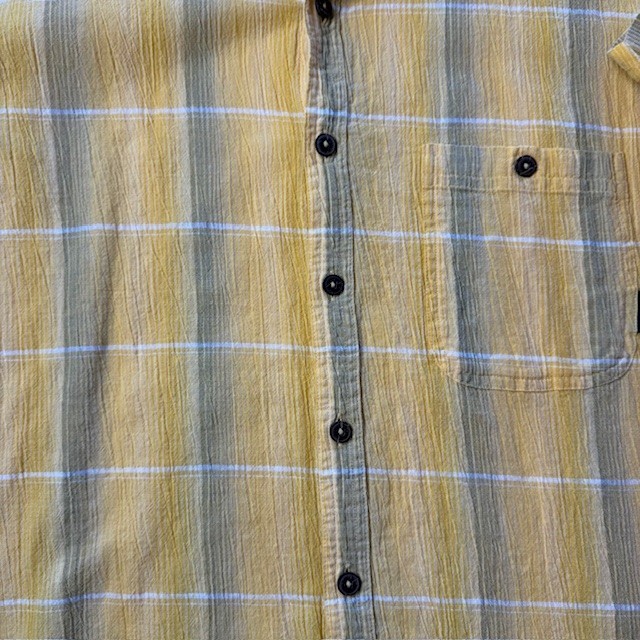 Patagonia A/C Shirt Men's L Gold Plaid Organic Cotton Short Sleeve Button Up thumbnail 2