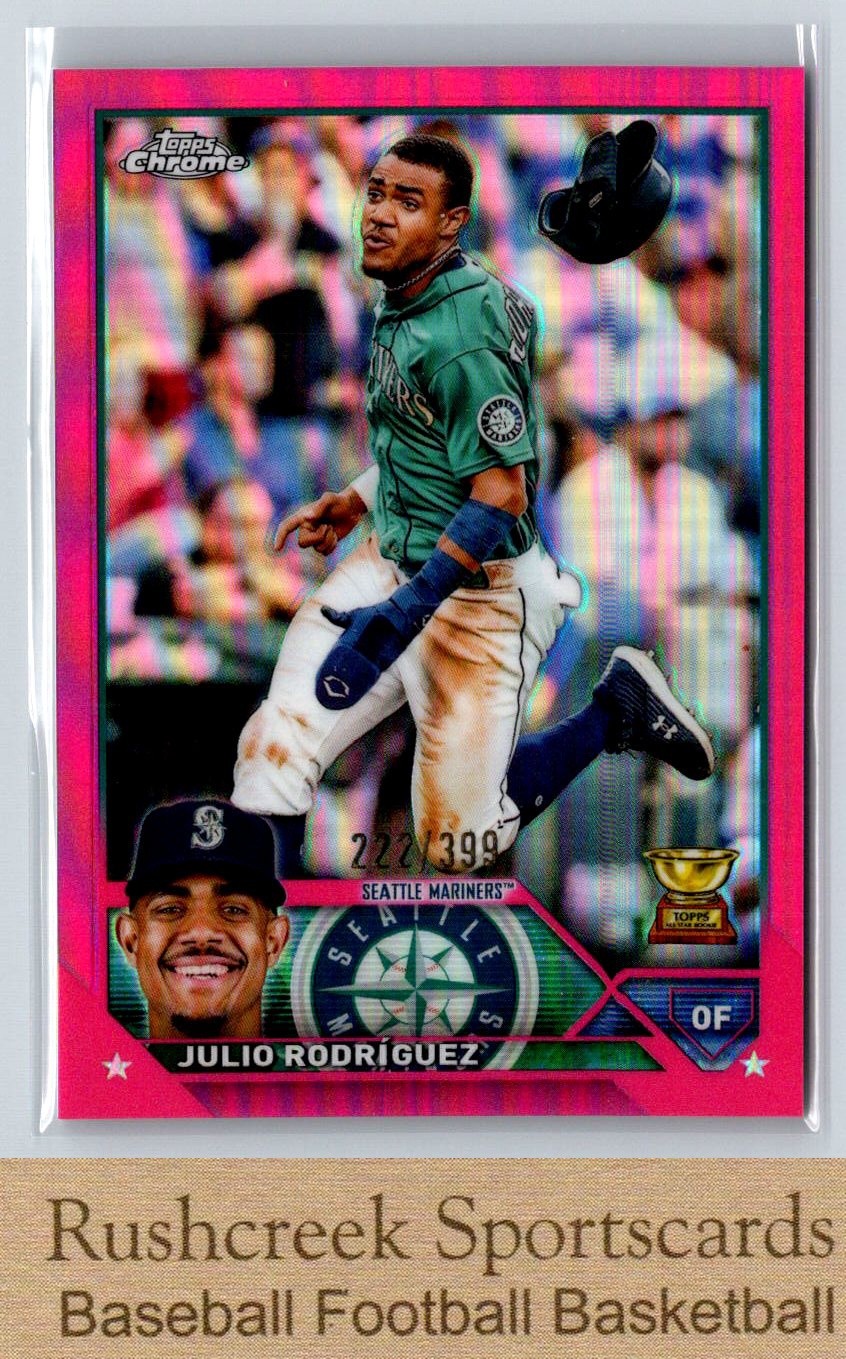 2023 Topps Chrome #200 Julio Rodríguez /399 Rookie Cup Magenta Refractors