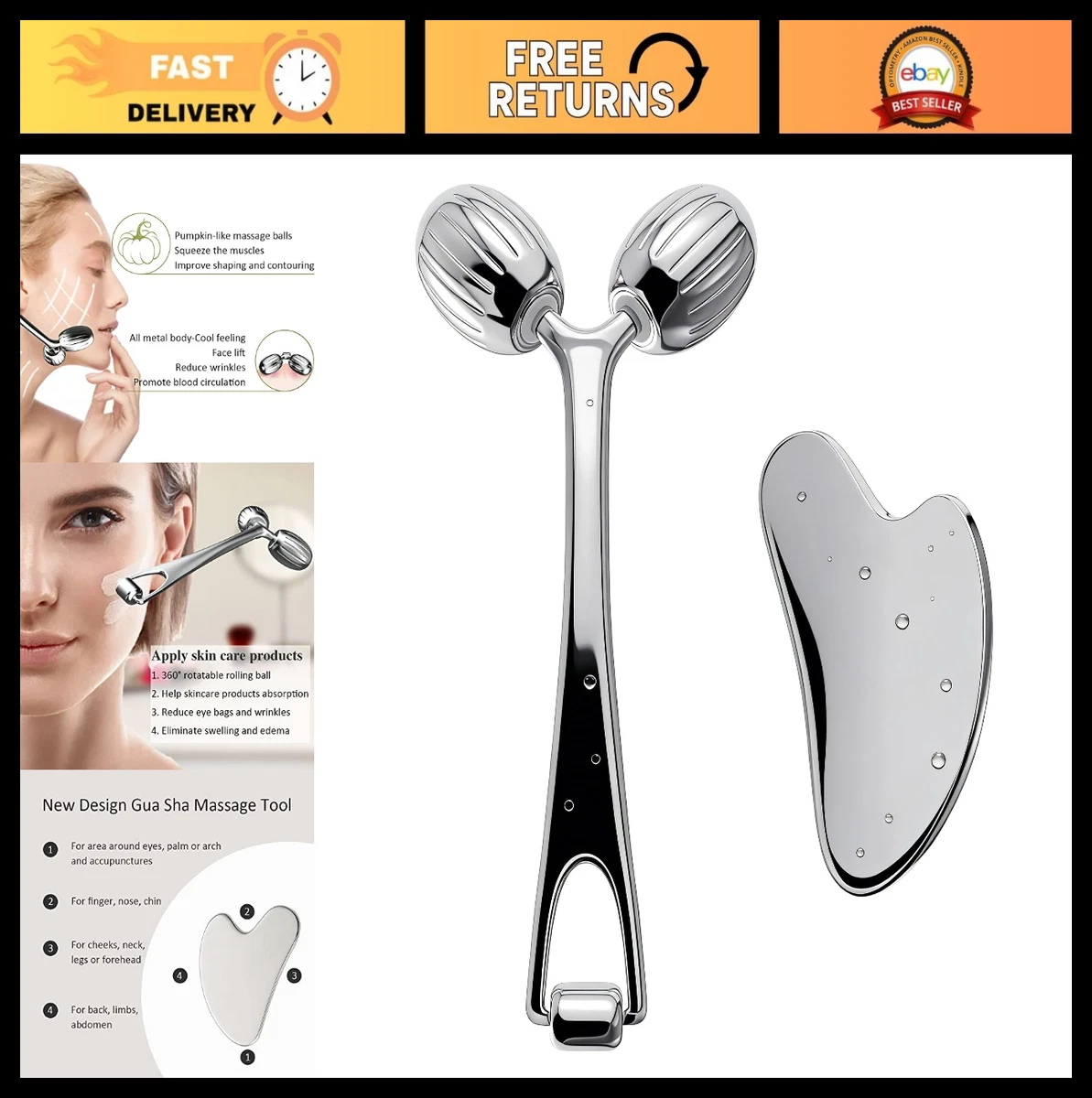 Gua Sha Face Massage Roller Body Massagers for sale | eBay