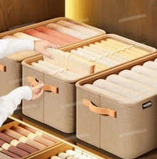 3pcs Closet Clothes Organizer Box Large Capacity Storage Bins for Wardrobe - NEW