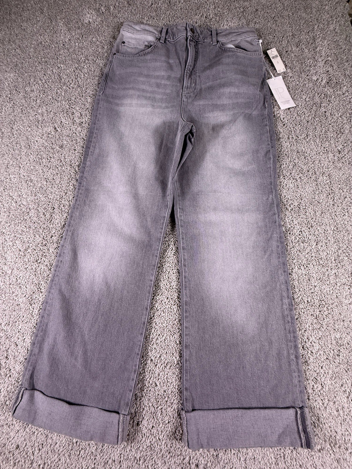 NWT Anthropologie Pilcro Gray Jeans Rolled Hem Size 32