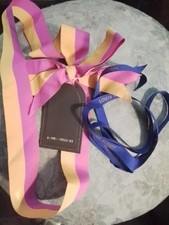 Lot of Louis Vuitton Ribbon and Gift Tag Blue/Gold and Pink/Yellow
