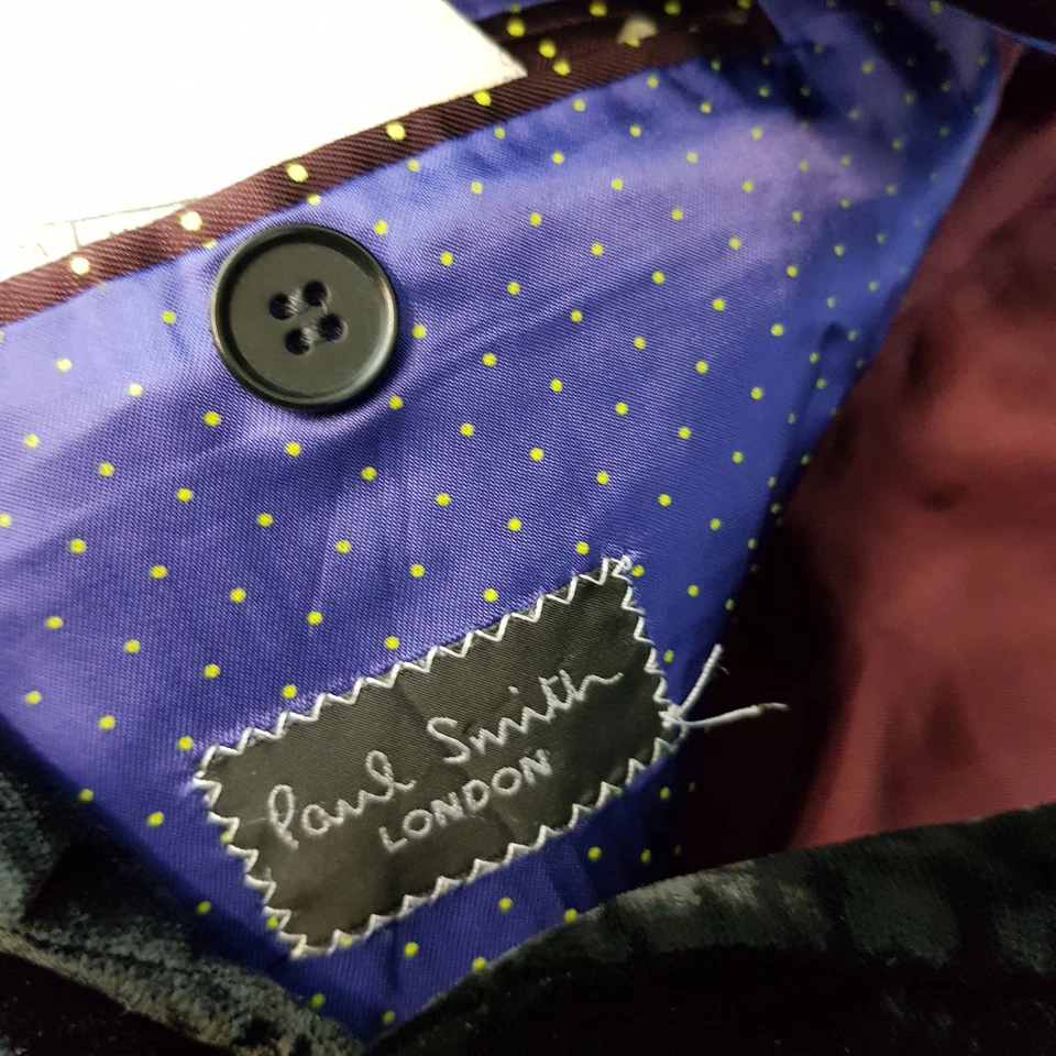 Paul Smith Mens Jacket 38 Black Velvet Tuxedo Smoking Blazer Dinner Cigar VTG - Image 4 of 4