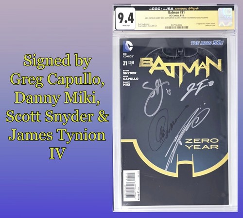 Batman #21 CGC 9.4 (2013) DC Comics, Signed, Snyder, Tynion, Capullo & Miki!