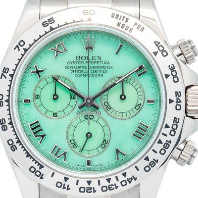 Rolex Daytona 116519 RARE Green Beach MOP 18k White Gold 2009 Papers Unisex 40mm