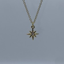 Dainty Gold Bejewelled Star Pendant Necklace, Celestial / Witchy / Alt