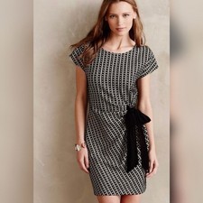 Anthrolologie Saturday Sunday Cinched Belted Faux Wrap Dress Mini Small Petite