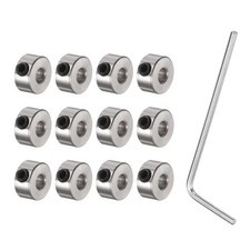 12Pcs Set Screw Collars 3.05mm ID, 8mm OD Gear Stopper Wheel Collar with Wrench