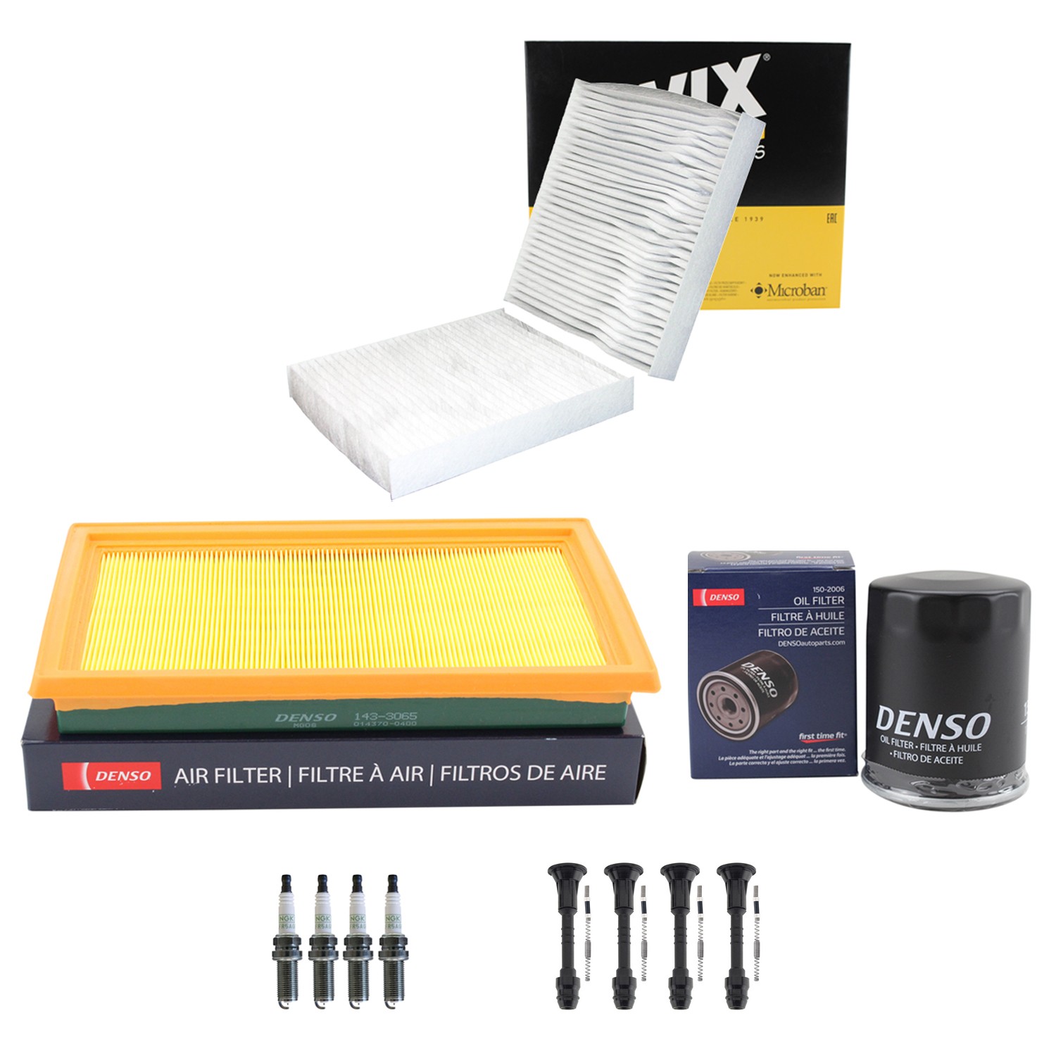 Denso Tune Up Kit NGK 4 Spark Plugs Boots Kit for Nissan Sentra 1.8 L4 DOHC FWD