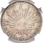 Mexico 8 Reales 1849-Zs OM Zacatecas Mint NGC MS-61! Ex Norweb. Nice.Rare in Unc