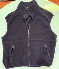 Vintage Timberland Polartec Fleece Vest Mens Large Black Full Zip Made In USA
