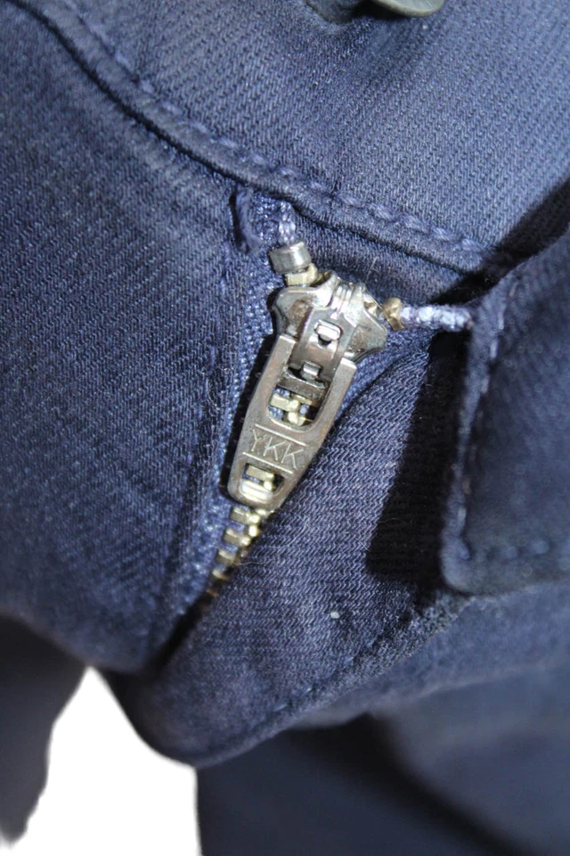 Pantalones Rich & Skinny Mujer Algodón Cremallera Botón Pierna Recta Azul Marino Talla EUR 27 Foto 4 de 4