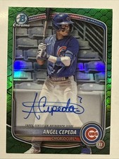 ANGEL CEPEDA 2025 Bowman Chrome Prospect Auto Reptilian Green Refractor /99 Cubs