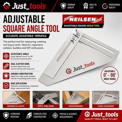 Verstellbares Vierkant Winkel Werkzeug Edelstahl 230x160mm Eck- & Enthüllungslehre
