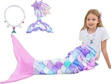 Mermaid Tail Blanket for Girls Soft Flannel Wearable Blanket Sleeping Snuggle...