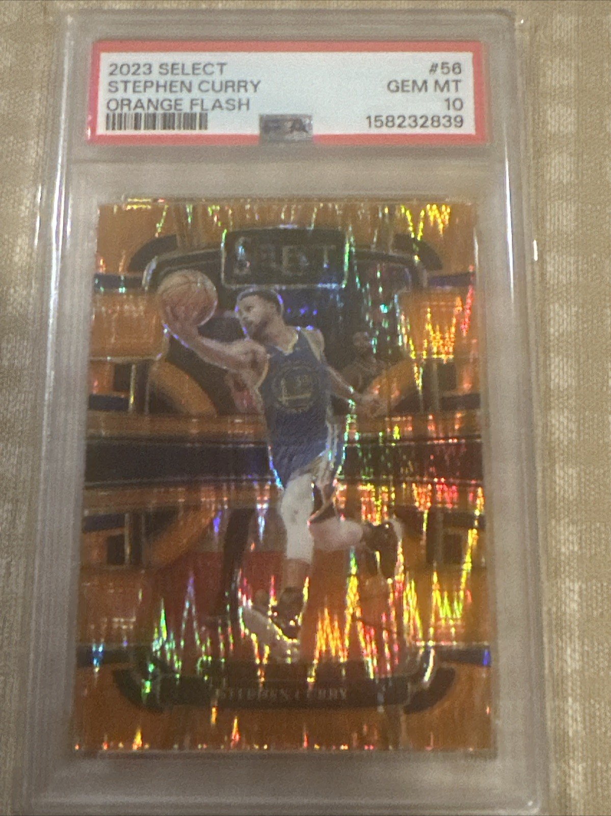 2023 PANINI SELECT ORANGE FLASH #56 STEPHEN CURRY PSA 10