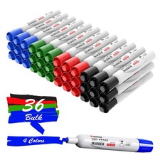 Dry Erase Markers, Chisel Tip Whiteboard Markers, 36 Count 4 Assorted Colors ...
