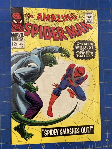 AMAZING SPIDER-MAN #45 FN/VF 3RD APP OF THE LIZARD JOHN ROMITA SR ART 1964