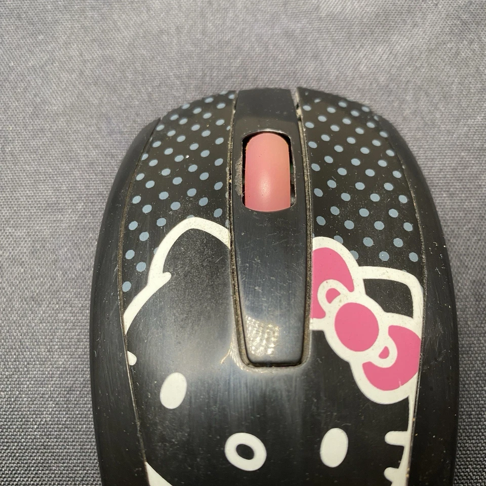 Hello Kitty Wireless Optical Mouse 2012 Sanrio 2.4Ghz Black Pink TESTED - Image 3 of 4