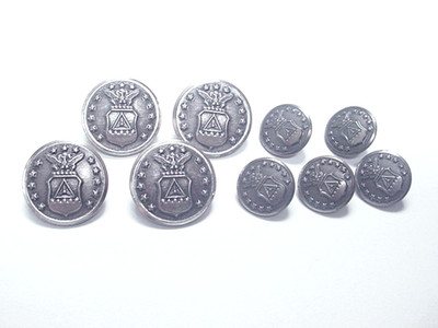 9 VINTAGE USAF BUTTONS CIVIL AIR PATROL WATERBURY 2 SIZES 5/8'' AND 7/8'' CAD