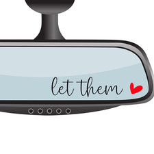 4 X Let Them Mental Health Awareness Rear View Mirror Sticker,Affirmation Mirror
