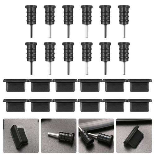 12 Paires Bouchons Poussière Mobile Type C Couvercle Port de Charge Téléphone Portable - Photo 7 sur 12