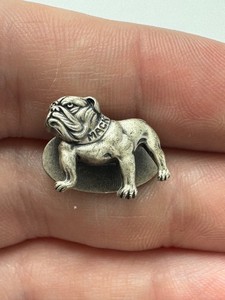 Rare Mack Truck Reversible Bulldog Mascot Silver Collar Stud Lapel Pin Trucks