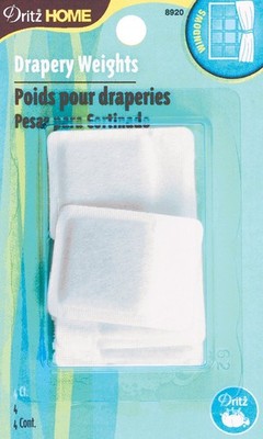 Dritz Home 8920 Covered Lead Drapery Weights 3''W x 5''L (Pack of 4), White 
