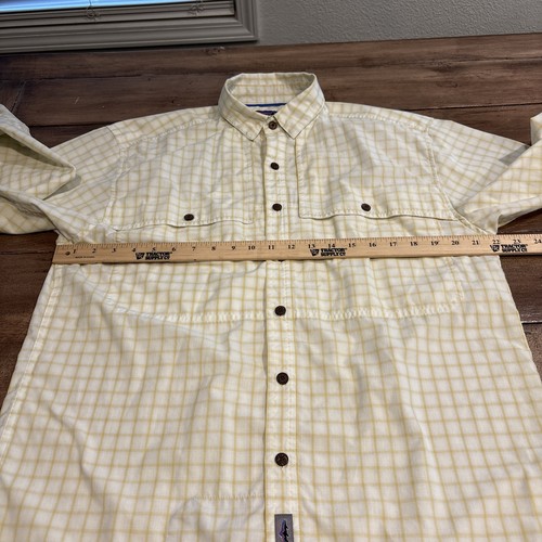 Patagonia Button Down Shirt Mens Medium Yellow Plaid Cotton Outdoor Fishing - Picture 5 of 9
