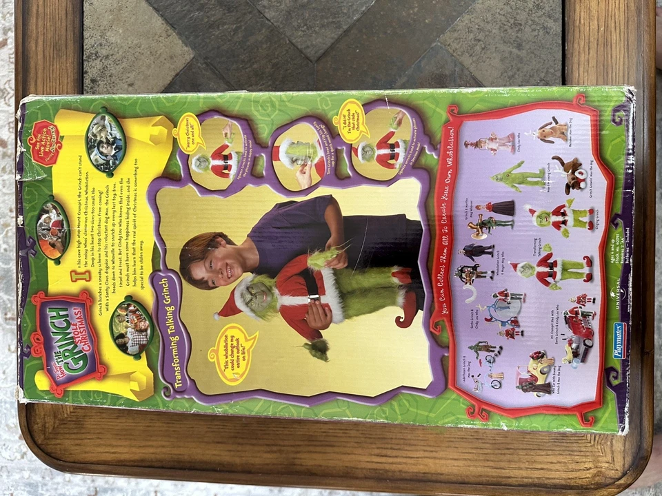 Dr Suess How The Grinch Stole 圣诞节变形会说话的毛绒娃娃 2000 — 第 4/4 张图片