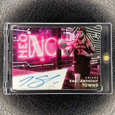 KARL ANTHONY TOWNS /15 Neo Noir On Card Auto 2024-25 Noir Basketball KNICKS KAT
