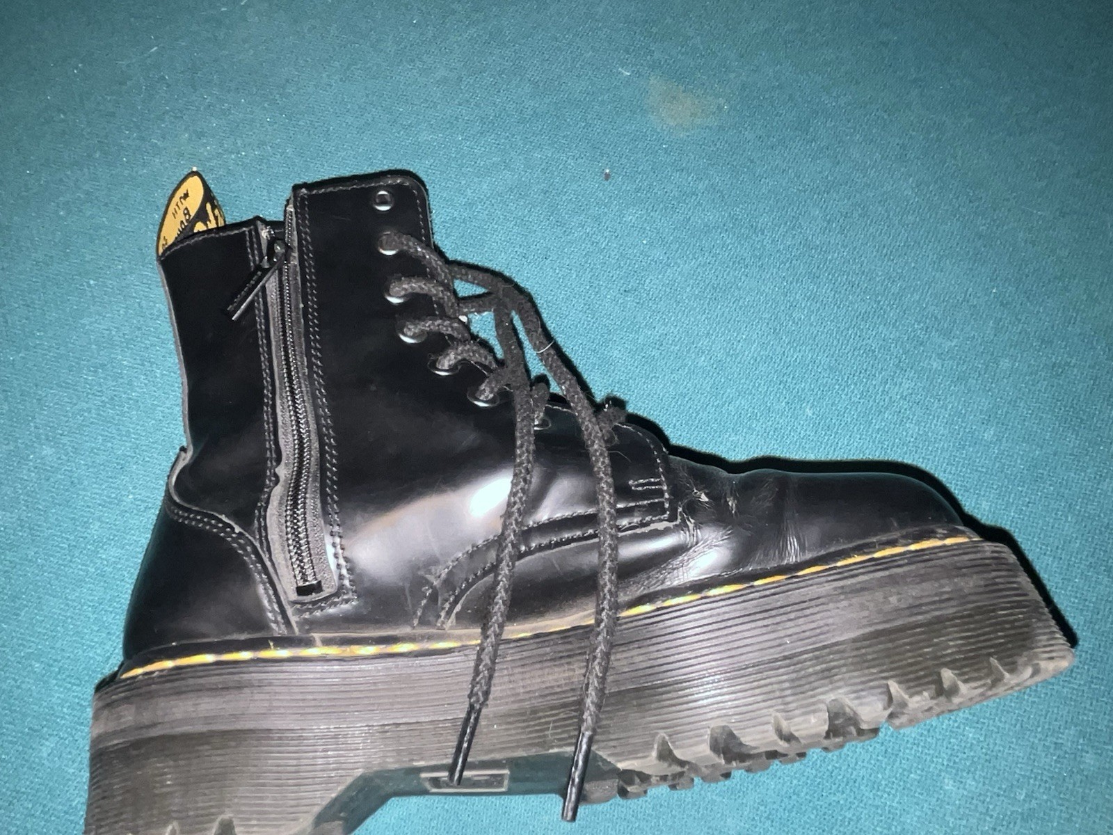 Single Left Side Doc Martens Leather Black Boots Side Zip Sizes Mens 7