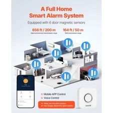 VEVOR Door Chime, DC 12V, Wireless Door Open Contact Sensor Alarm Chime with 656