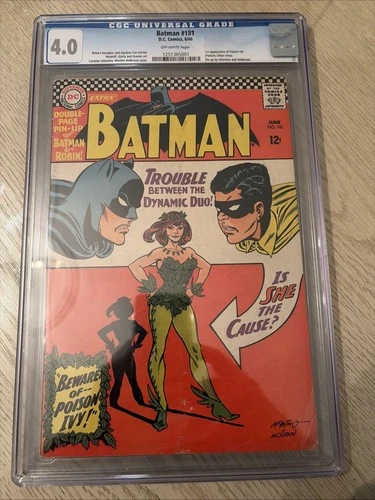 Batman #181 CGC 4.0 Graded Comic - First Poison Ivy - 1966 - White Pages DC