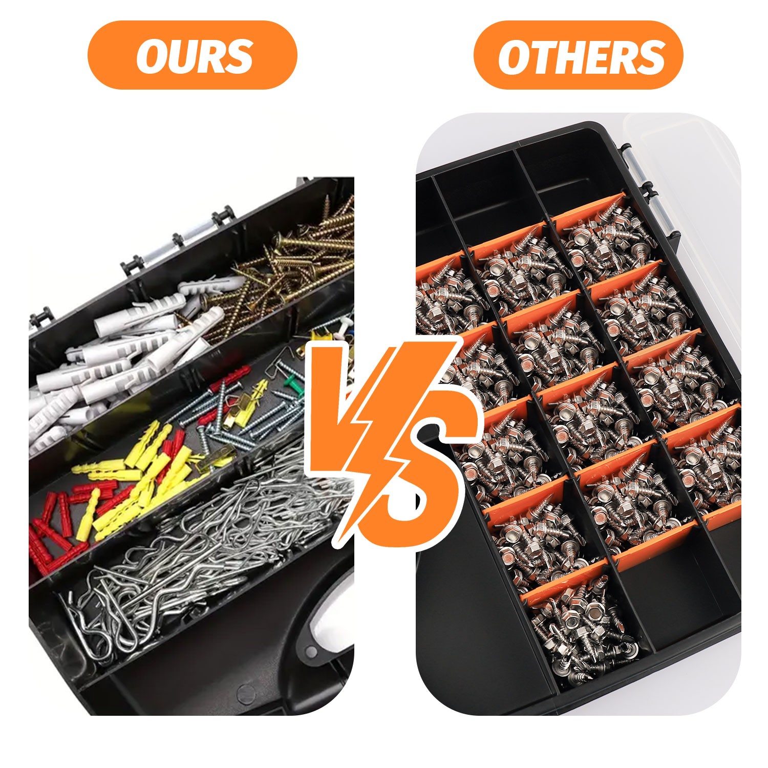 Tools Box Organizer - Hardware Box Storage Small Parts Case Screws Bolts Nails