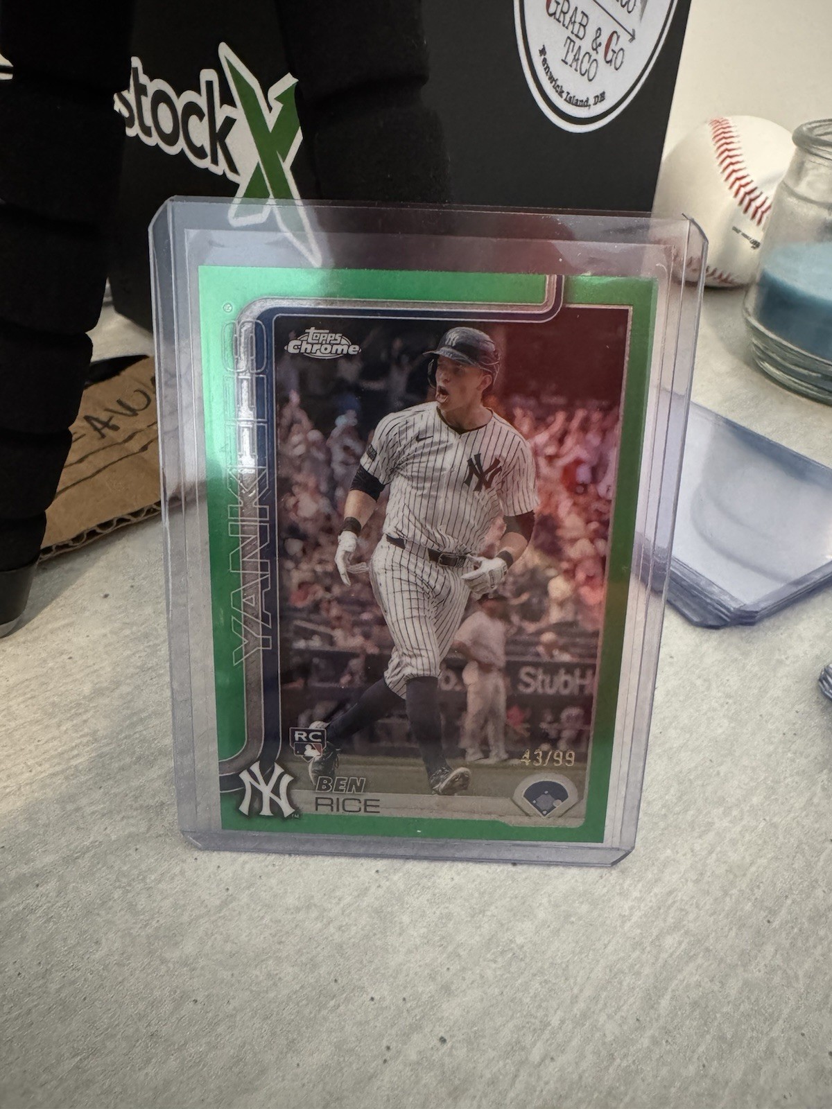 2025 Topps Chrome - Ben Rice #139 Green Wave Refractor /99 (RC)