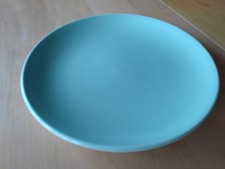 Poole England Twintone 9 Inch Desert Plate, Ice Green & White.