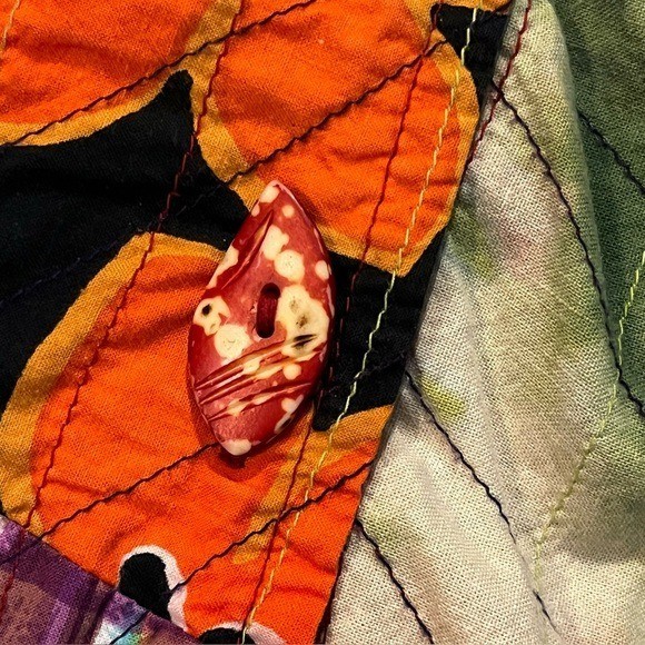 New Directions Patchwork Jacket Large Quilted Flo… - image 5