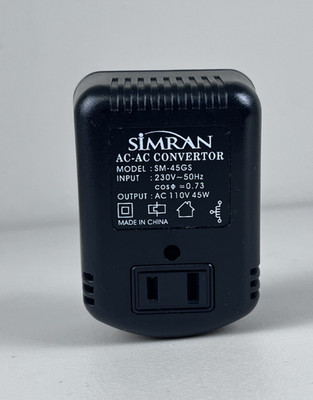 Simran Compact Step Down Transformer 230V to 110V AC Convertor EU Plug SM-45GS