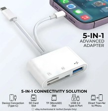 5-in-1 Memory Card Reader for iPhone iPad USB 3.0 OTG Adapter for SD/TF