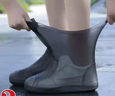 1 Pair Waterproof Silicone Shoe Covers Rain Boots Reusable Overshoes - NEW